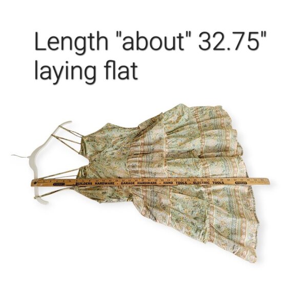 American Eagle Green Floral Tiered Mini Dress Petite Large - Picture 8 of 13